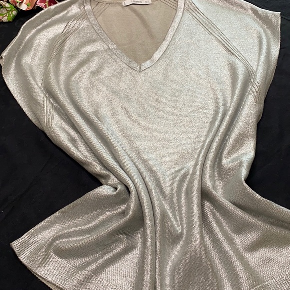 Mango Tops - MANGO beautiful top in silver casual or evening